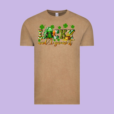Lucky And I Gnome It St. Patrick's Day Vintage Tee Designed By Cowgirlartshop