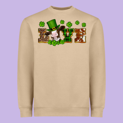 St Patricks Love Heifer Heavyweight Sweatshirt Designed By Artiststas