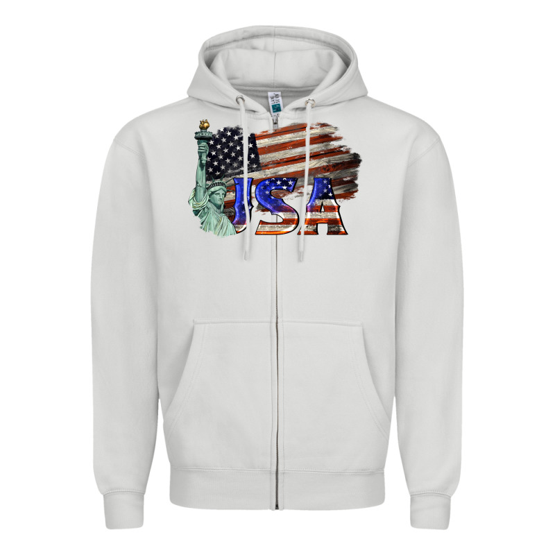 Usa  Statue Of Liberty Zipper Hoodie by BarkalooDesign | Teevron