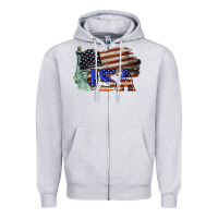 Heather Grey usa  statue of liberty Zipper Hoodie - BarkalooDesign