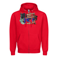 Red usa  statue of liberty Zipper Hoodie - BarkalooDesign