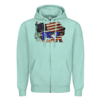Seafoam usa  statue of liberty Zipper Hoodie - BarkalooDesign