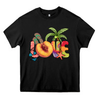 Black Love peach summer Heavy Core Tee - NancyCooperArtShop