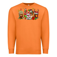 Carrot christmas cow coffee cups Premium Sweatshirt - AdoDesignShop