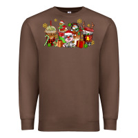 Chestnut christmas cow coffee cups Premium Sweatshirt - AdoDesignShop