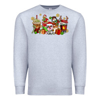 Heather Grey christmas cow coffee cups Premium Sweatshirt - AdoDesignShop