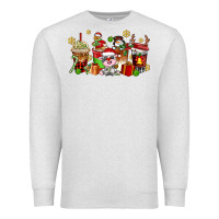Oatmeal Heather christmas cow coffee cups Premium Sweatshirt - AdoDesignShop