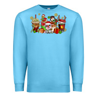 Ocean Blue christmas cow coffee cups Premium Sweatshirt - AdoDesignShop