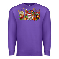Purple christmas cow coffee cups Premium Sweatshirt - AdoDesignShop