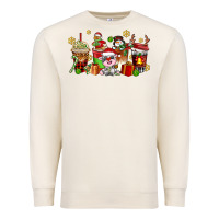 Sandshell christmas cow coffee cups Premium Sweatshirt - AdoDesignShop