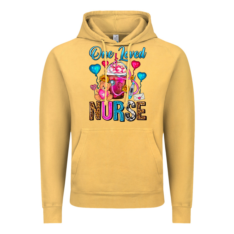 One Loved Nurse Valentines Day Frappe Coffee Vintage Hoodie by FaDigitalArtStudio | Teevron