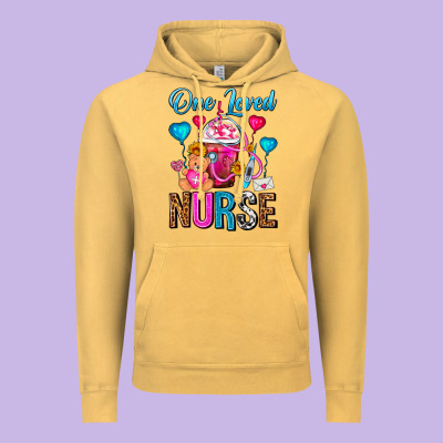 One Loved Nurse Valentines Day Frappe Coffee Vintage Hoodie Designed By Fadigitalartstudio