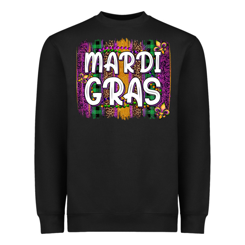 Mardi Gras Fleur De Lis Brush Stroke Heavyweight Sweatshirt by Artiststas | Teevron
