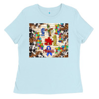 Baby Blue faith puzzle ribbon Ladies Tee - TumblerDesignByShophia
