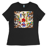 Black faith puzzle ribbon Ladies Tee - TumblerDesignByShophia