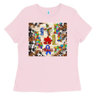 Bubblegum Pink faith puzzle ribbon Ladies Tee - TumblerDesignByShophia