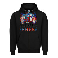 Black land of the free caravan gnomies Zipper Hoodie - BarkalooDesign