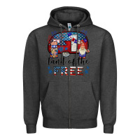 Charcoal Heather land of the free caravan gnomies Zipper Hoodie - BarkalooDesign