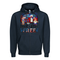 Navy land of the free caravan gnomies Zipper Hoodie - BarkalooDesign