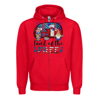 Red land of the free caravan gnomies Zipper Hoodie - BarkalooDesign