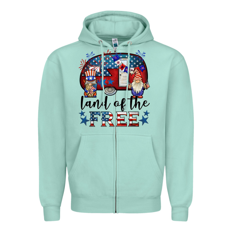 Land Of The Free Caravan Gnomies Zipper Hoodie by BarkalooDesign | Teevron
