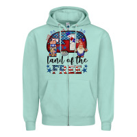 Seafoam land of the free caravan gnomies Zipper Hoodie - BarkalooDesign