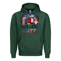 Sports Green land of the free caravan gnomies Zipper Hoodie - BarkalooDesign