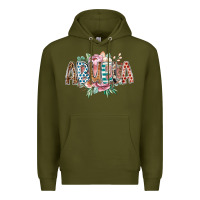 Army Green abuela flowers Premium Hoodie - RacoonDesign