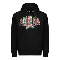 Black abuela flowers Premium Hoodie - RacoonDesign