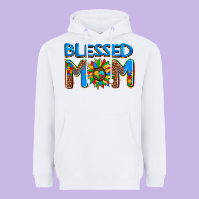 Blessed Mom Autism Heavyweight Hoodie Designed By Adodesignshop