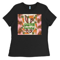Black easter bunny with carrots Ladies Tee - TumblerDesignByShophia