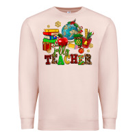 Pale Pink christmas jolly teachers Premium Sweatshirt - AdoDesignShop