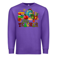 Purple christmas jolly teachers Premium Sweatshirt - AdoDesignShop