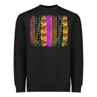 Black mardi gras fleur de lis and beads brush stroke Heavyweight Sweatshirt - Artiststas