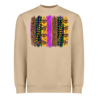 Mardi Gras Fleur De Lis And Beads Brush Stroke Heavyweight Sweatshirt | Teevron