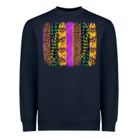 Navy mardi gras fleur de lis and beads brush stroke Heavyweight Sweatshirt - Artiststas