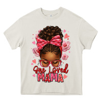 Cream one loved mama afro messy bun Heavy Core Tee - texasbilliewilder