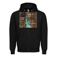 Black statue of liberty tumbler Zipper Hoodie - BarkalooDesign