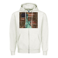 Oatmeal Heather statue of liberty tumbler Zipper Hoodie - BarkalooDesign