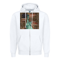 White statue of liberty tumbler Zipper Hoodie - BarkalooDesign