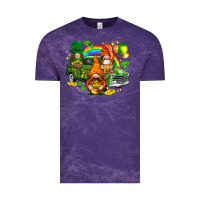 Cloud Purple St. Patrick's Day gnomies with truck Vintage Tee - HowdyJamesFarm