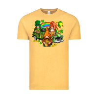Vintage Mustard St. Patrick's Day gnomies with truck Vintage Tee - HowdyJamesFarm