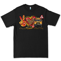 Black peace love school bus Premium Tee - texasbilliewilder
