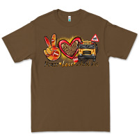 Cacao peace love school bus Premium Tee - texasbilliewilder