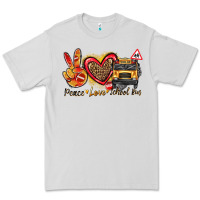 Dove Grey peace love school bus Premium Tee - texasbilliewilder