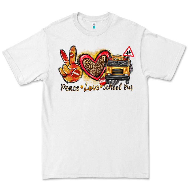 Peace Love School Bus Premium Tee by texasbilliewilder | Teevron