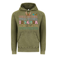 Vintage Olive Easter bunny Teacher Vintage Hoodie - OliviaCreatesArt