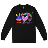 Black Peace love rock Long Sleeve Tee - FaDigitalArtStudio