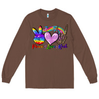 Chestnut Peace love rock Long Sleeve Tee - FaDigitalArtStudio