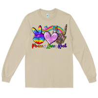 Mushroom Peace love rock Long Sleeve Tee - FaDigitalArtStudio